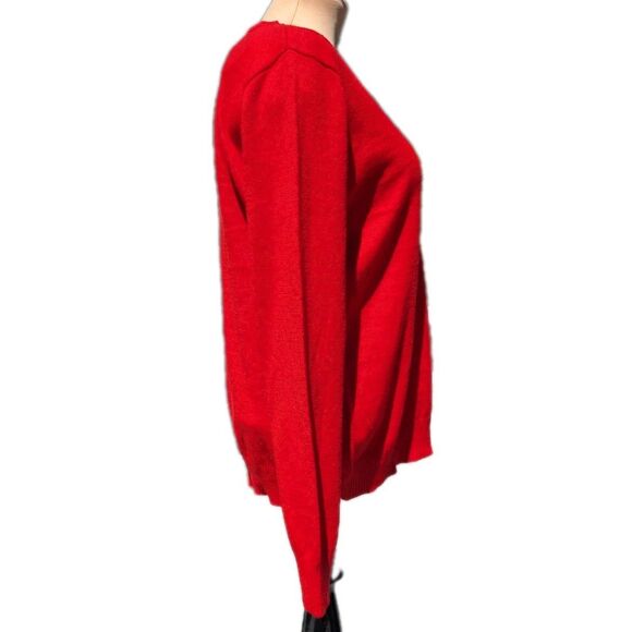 Yang Rong Jing Pin Women's XXL Red Cashmere Sweater V-neck Pullover Soft Luxury - Picture 3 of 7